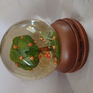 Charming Tree Snow Globe with Brown Base
